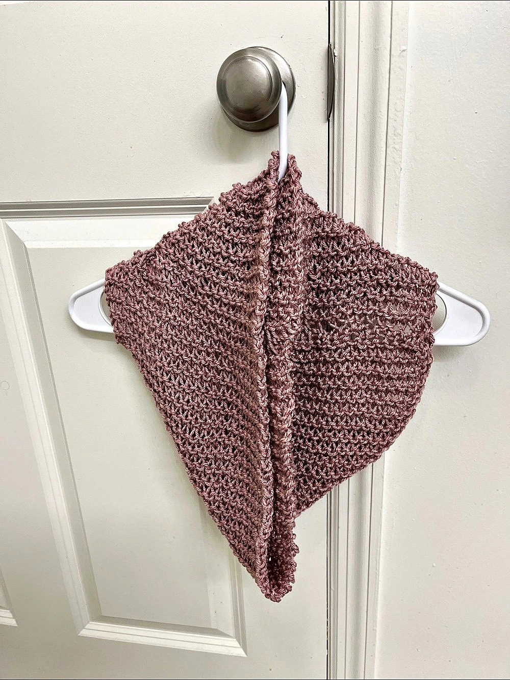 Hand Knit Pink Sparkle Infinity Scarf